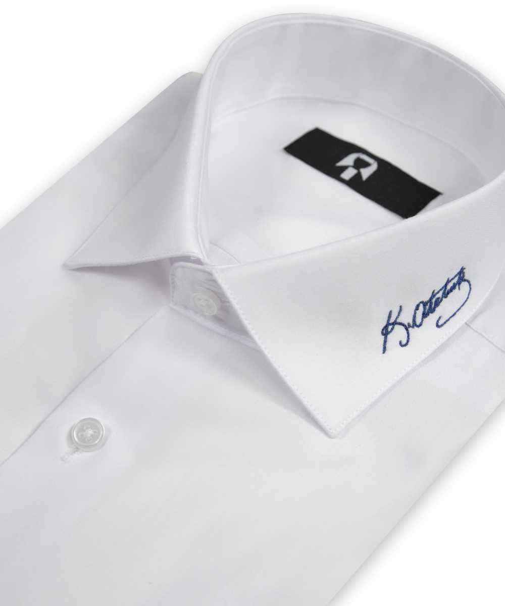 Atatürk İmzalı Business Beyaz Regular Fit Hatıra Gömleği
