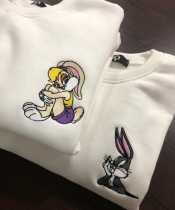 Bugs Bunny &Lola Bunny Nakışlı Ekru çift kombini
